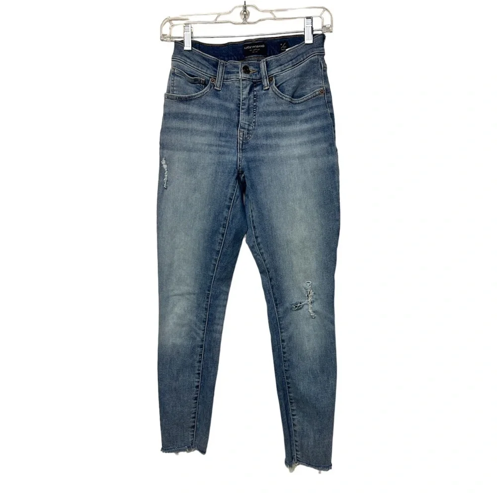 Lucky brand ankle‎ skinny Mid rise Stretchy blue wash jeans size 4/27